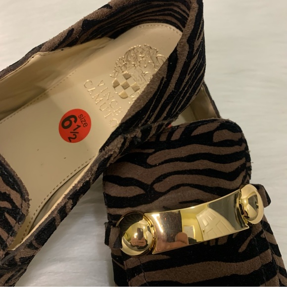 Vince Camuto Leather Slip-On Loafers - Padaire - Mocha Tiger - Size 6.5 - Picture 4 of 11